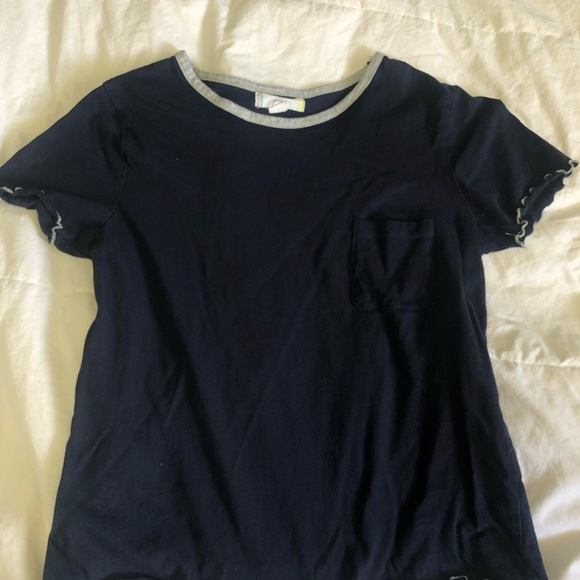 Navy blue glitz top. Cute silver detailing on hem - Picture 2 of 3